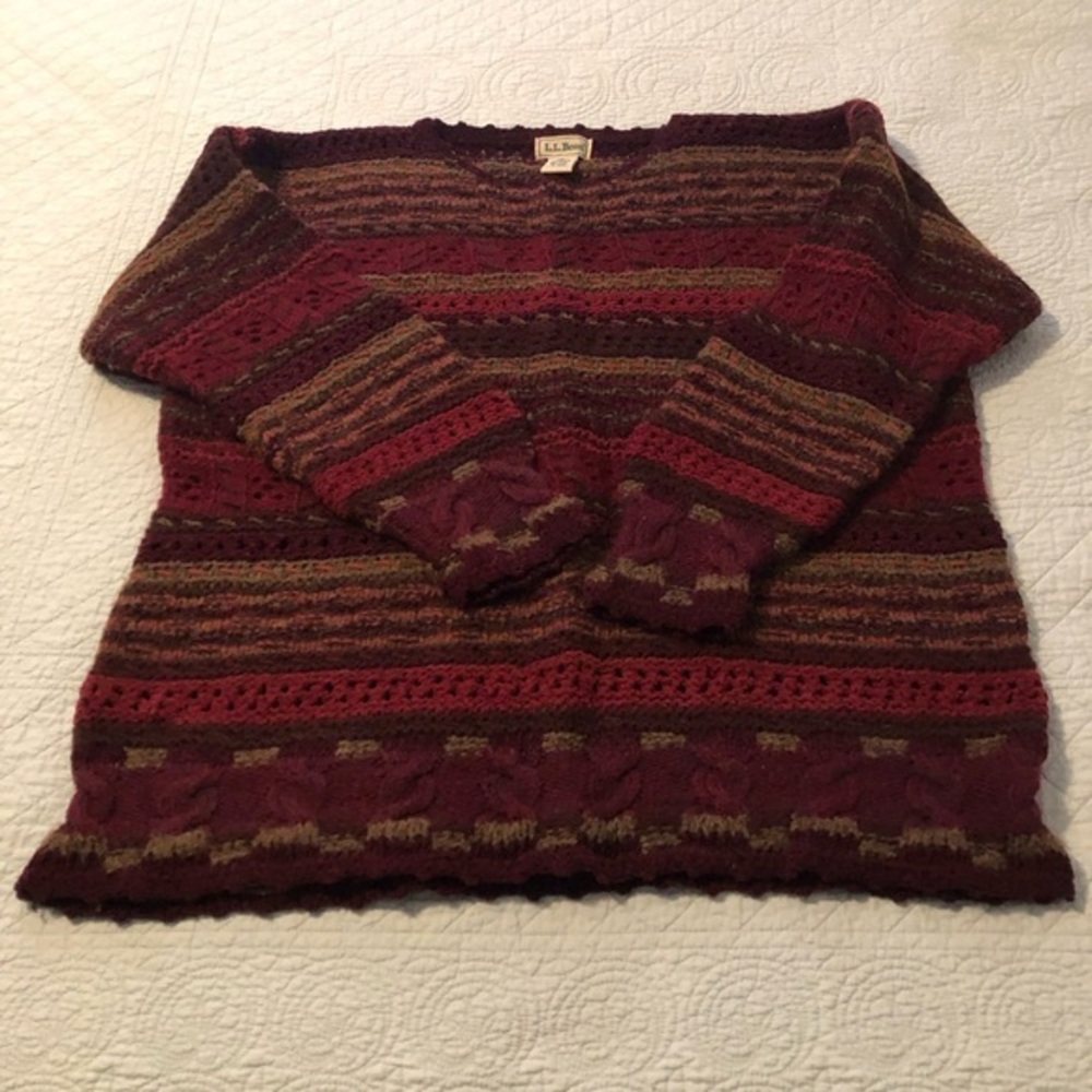 LL Bean vintage 90’s wool blend chunky knit sweater. Size XL-XXL